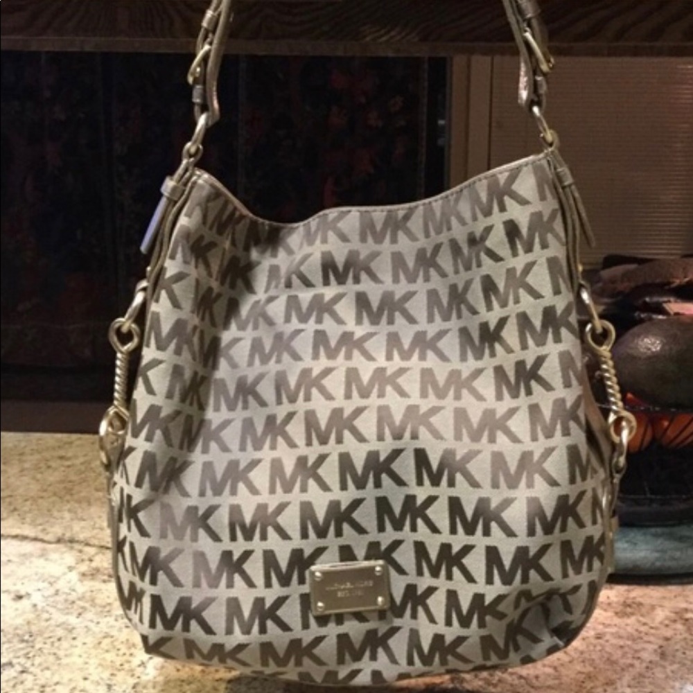 Michael Kors signature jacquard & gold hardware